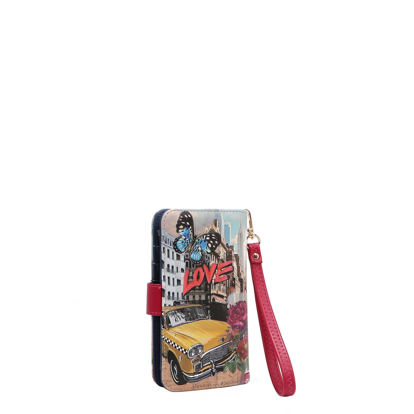 CARTERA PLEGABLE Y FUNDA PARA TELÉFONO BANDOLERA