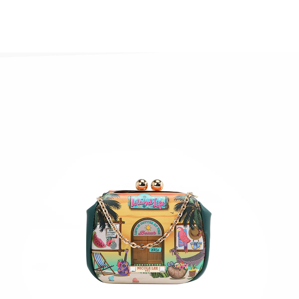 MINI BOLSO CRUZADO CON CIERRE KISS LOCK