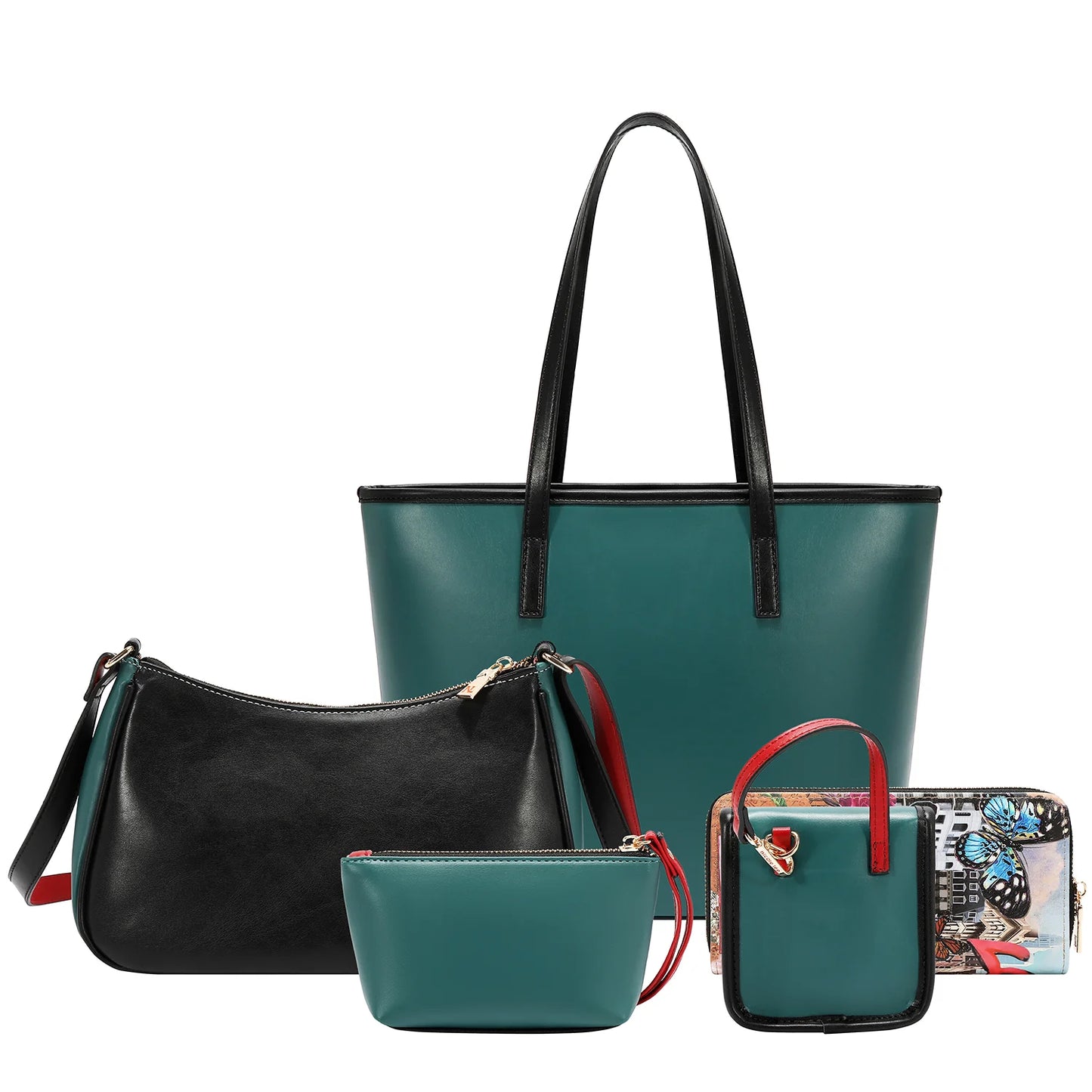 SET DE 5 PIEZAS SABINA IMAGINES (BOLSO DE COMPRAS, BOLSO BANDOLERA, ESTUCHE, MONEDERO, CARTERA)