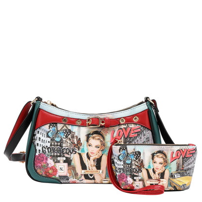 SET DE 5 PIEZAS SABINA IMAGINES (BOLSO DE COMPRAS, BOLSO BANDOLERA, ESTUCHE, MONEDERO, CARTERA)