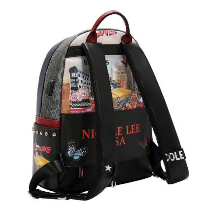 MOCHILA GRANDE DE MODA CON PUERTO DE CARGA USB Y BOLSO
